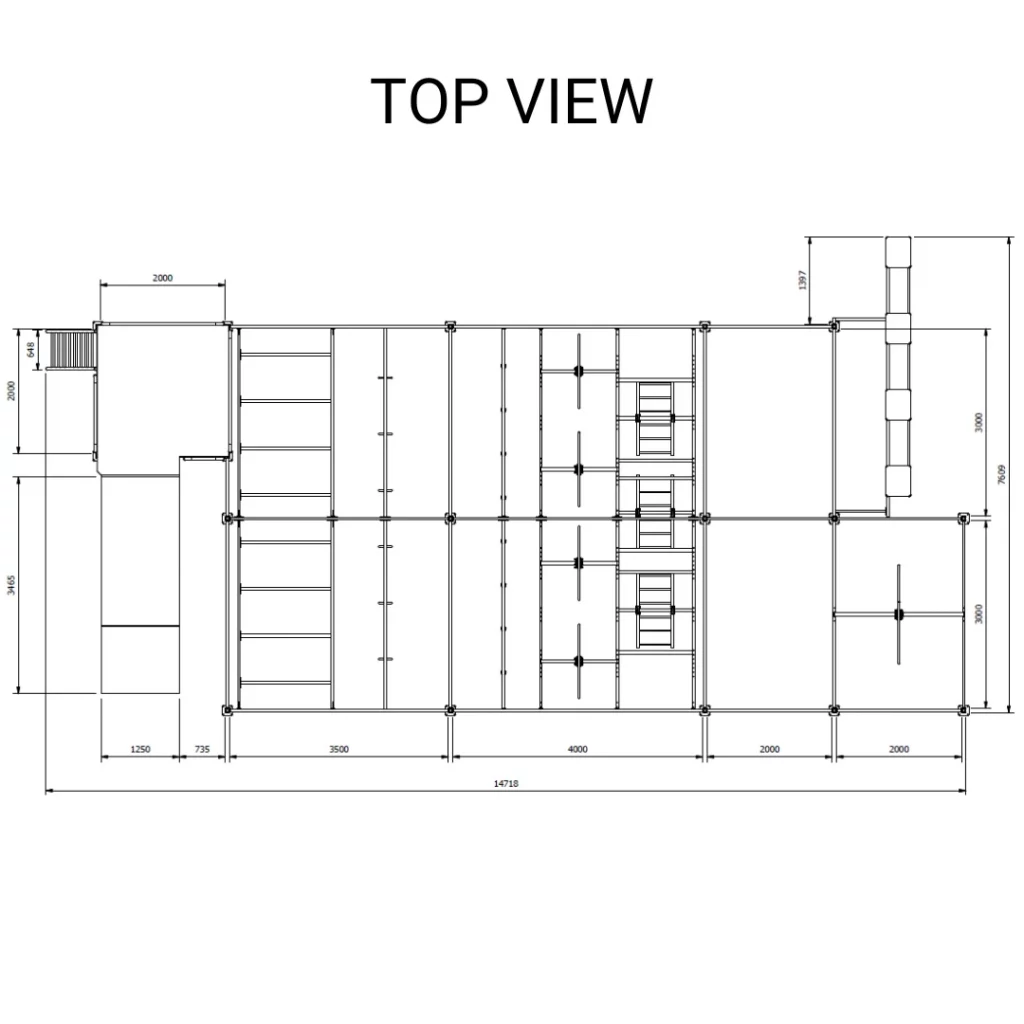 Structure de Penthatlon Course Training dimensions aerienne - Toroz France
